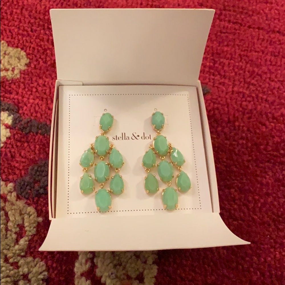 Stella & Dot Turquoise Lily Chandelier Earrings